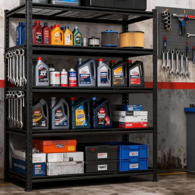 5-Tier Heavy Duty Metal Shelving Unit,48"W x 24"D x72"H,Adiustable Storage Rack,Boltless Assembly,4000 lbs Total Load Capacity