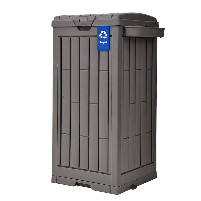 Moasis 31/76 Gallon Resin Outdoor Patio Trash Can - Grey-31 Gallon