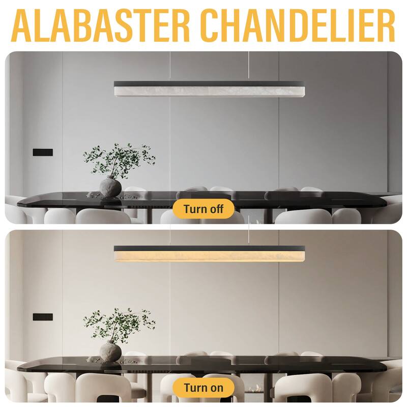 KAYLA Alabaster Pendant Light 1200 - 1800 Matte Black/Gold