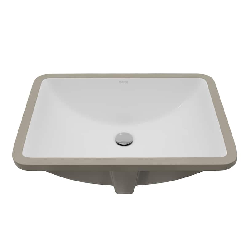 Karran Valera 20" Rectangular Undermount Vitreous China Bathroom Sink in White