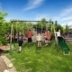 preview thumbnail 1 of 5, ALEKO Outdoor Sturdy Child Swing Set with 2 Swings, Trapeze, Glider, and Slide