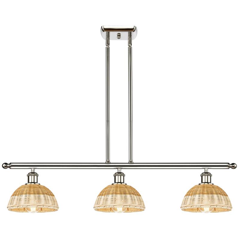 Innovations Lighting Endless Possibilities Ballston - Bristol Natural II - 3 Light 36" Stem Hung Island Light with 8" Shades - Polished Nickel