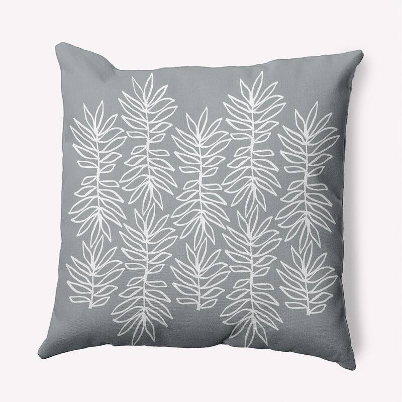 Leafy Branch Indoor/Outdoor Throw Pillow - Pretty Grey - 16" x 16"