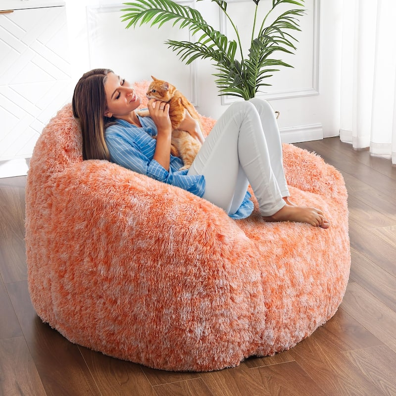 Bean Bag Chair, Plush Armrest Beanbag Sofa, Cozy Lounge Seat