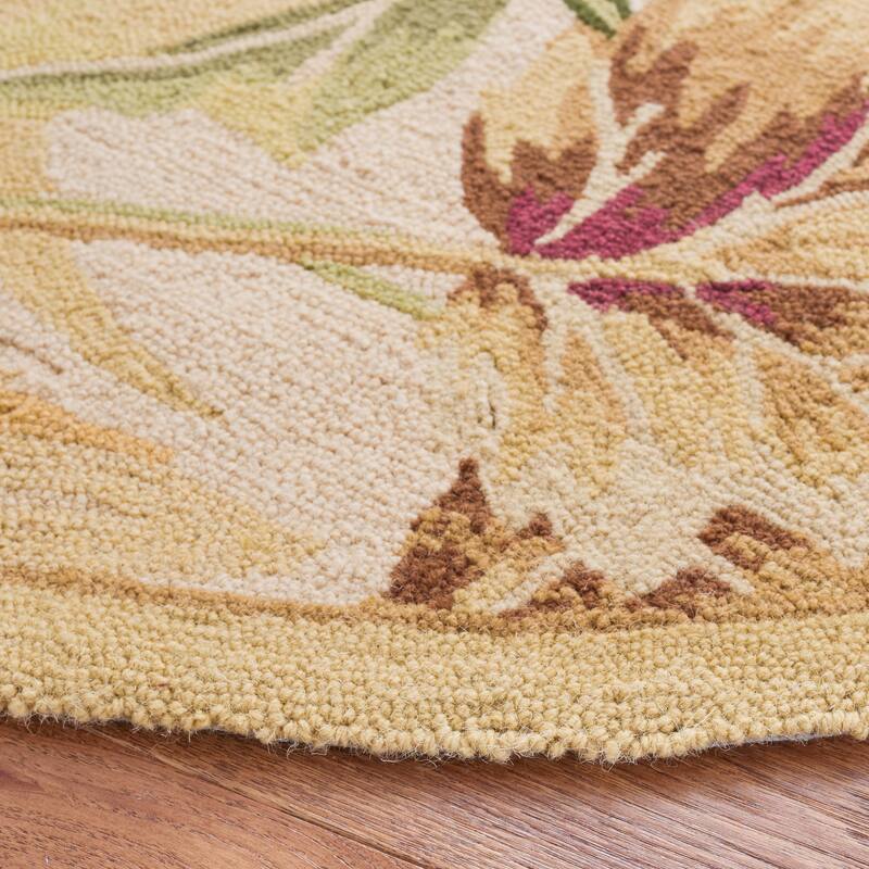 SAFAVIEH Handmade Chelsea Grove French Country Wool Rug - 8' Round - Ivory