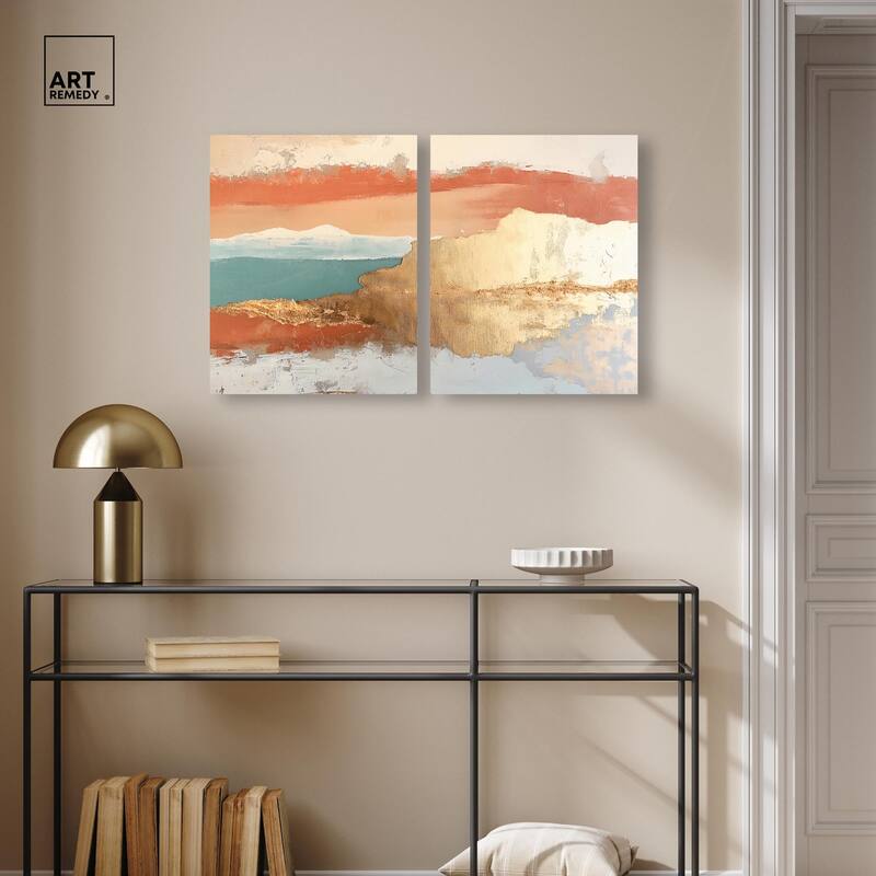 Earthy Glow I Canvas Set of 2 by Art Remedy, Gallery Wrapped