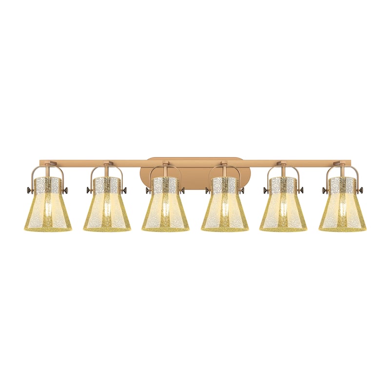 Innovations Lighting Pilaster II Cone - 6 Light 46" Wall-Mounted Bath Vanity Light.