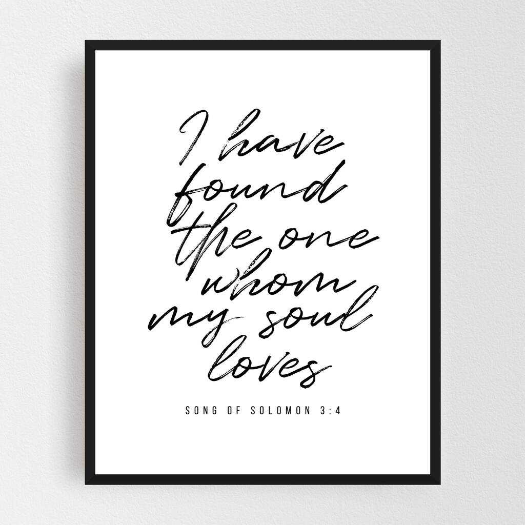 Bible Bible Verse Black-and-white Framed Wall Art Print