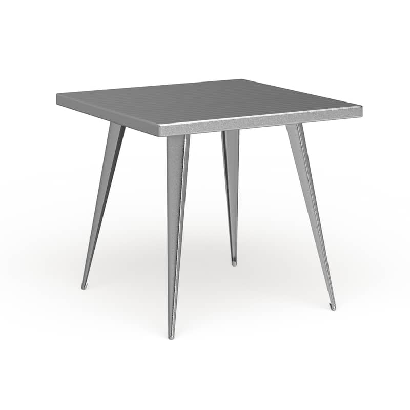 Carbon Loft Swan Industrial Square Metal Dining Table - N/A - Silver