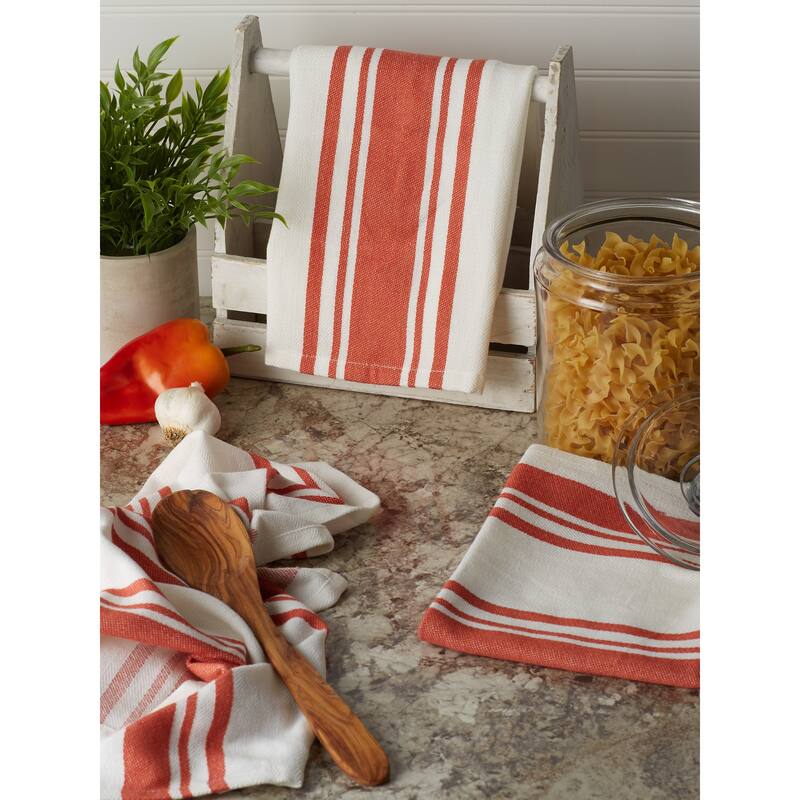 DII Vintage Red Chef Stripe Dishtowel (Set of 3)
