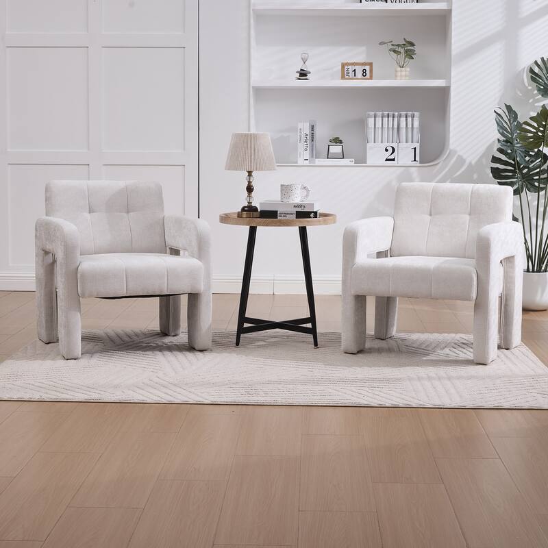 Modern Minimalist Single Armchair, Upholstered Accent Chair for Living Room, Bedroom, Office, Nordic Style Single Sofa Chair