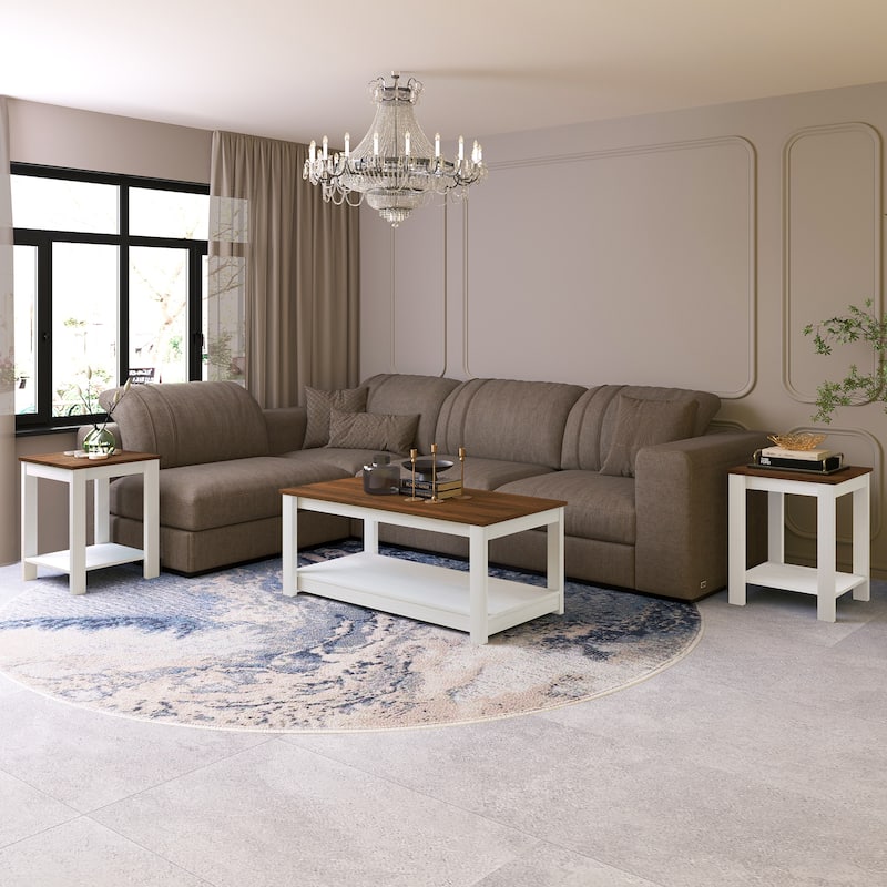 CraftPorch Classic 3- Pieces Coffee Table Set