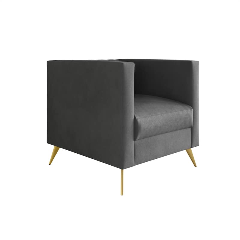 Clayfell Weiss Velvet Square Arm Chair/ Loveseat/ Sofa