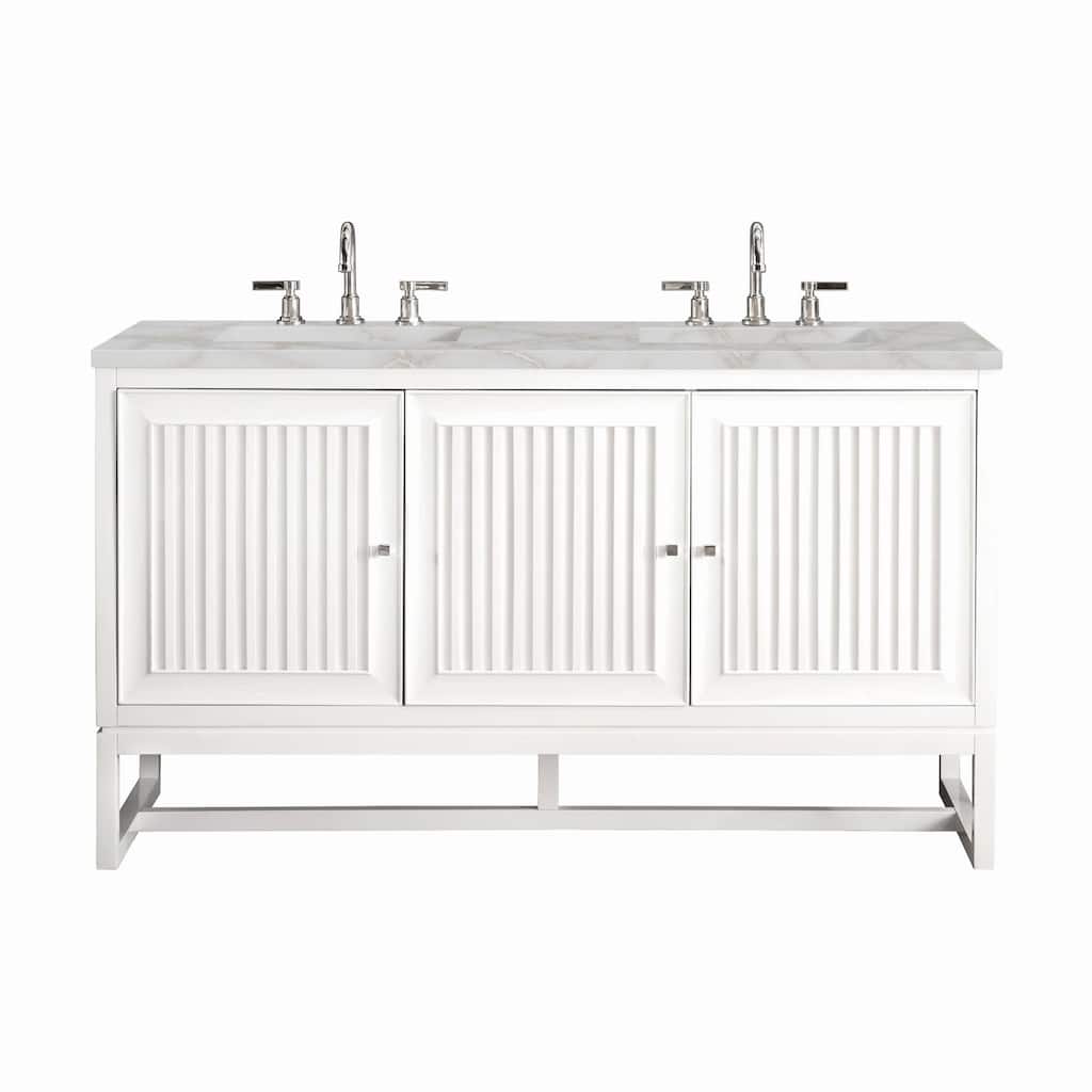 James Martin Vanities E645-V60D-3VSL Athens 60" Double Basin Poplar