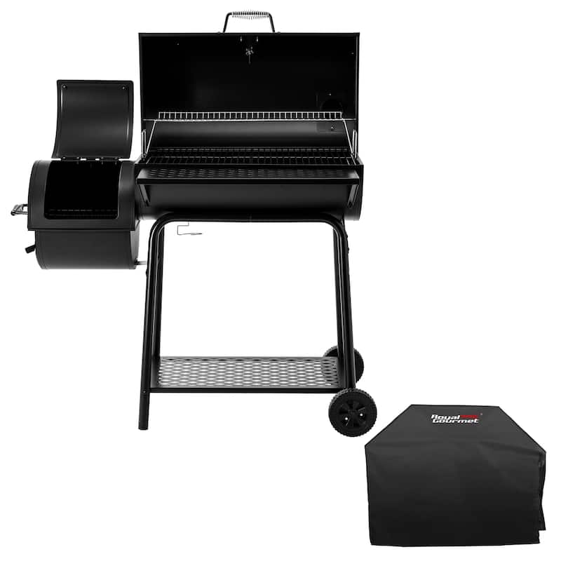 Royal Gourmet CC1830FC, Charcoal Grill with Smoker and Cover, black