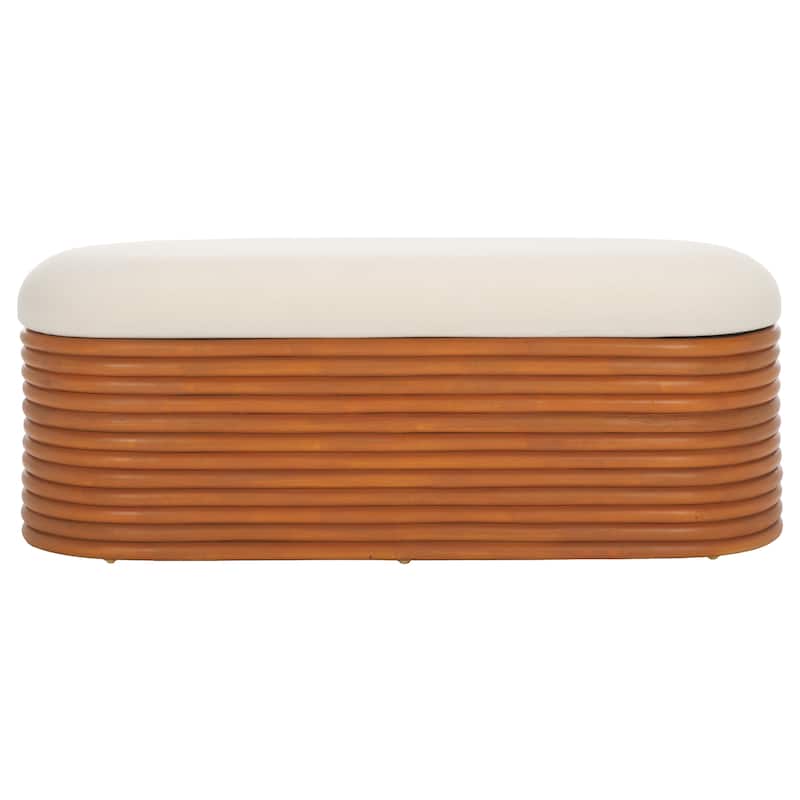 SAFAVIEH Couture Bayard Rattan Storage Bench - 47"W x 17"D x 18"H