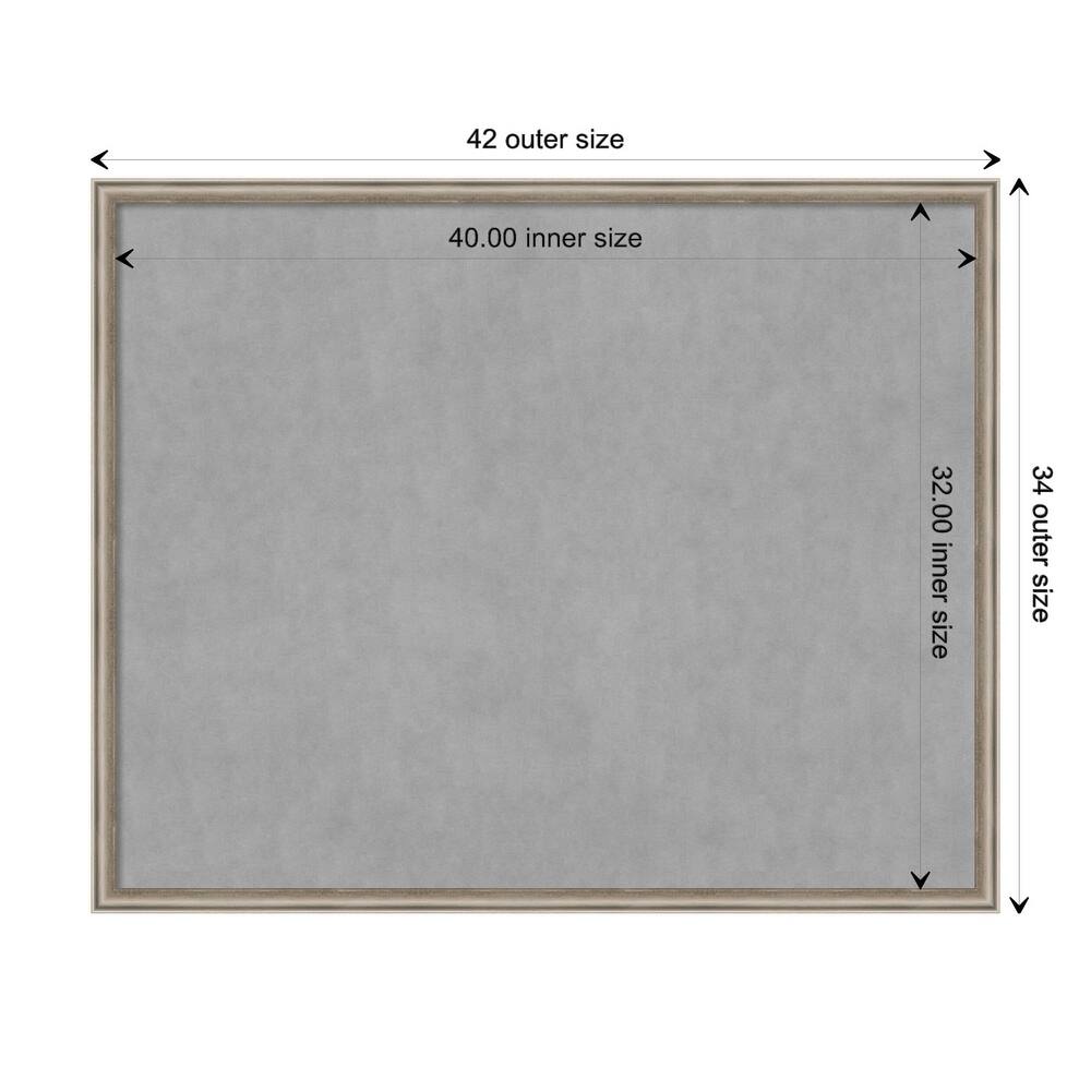 Amanti Art Salon Scoop Pewter Framed Magnetic Board