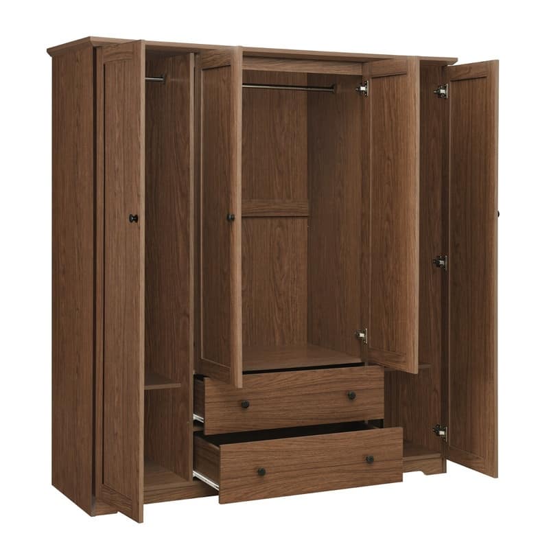 Four-Door Wardrobe Armoire With Two Drawers‌ - 60.6''L x 20.8''W x 68.5''H