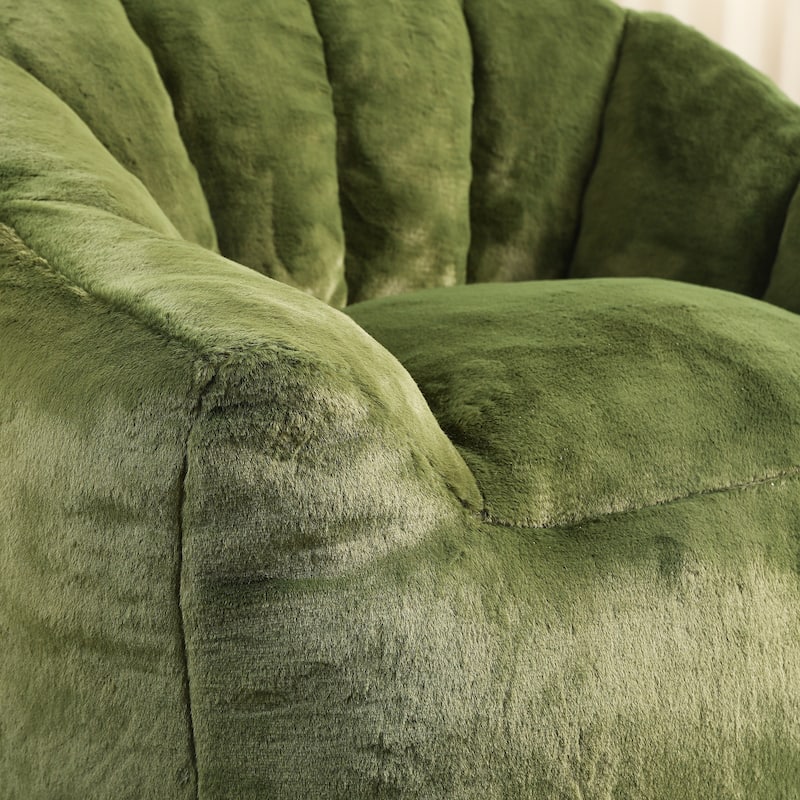 GDFStudio - Faux Fur 41.4" Deep Seat Bean Bag Chair with Armrests