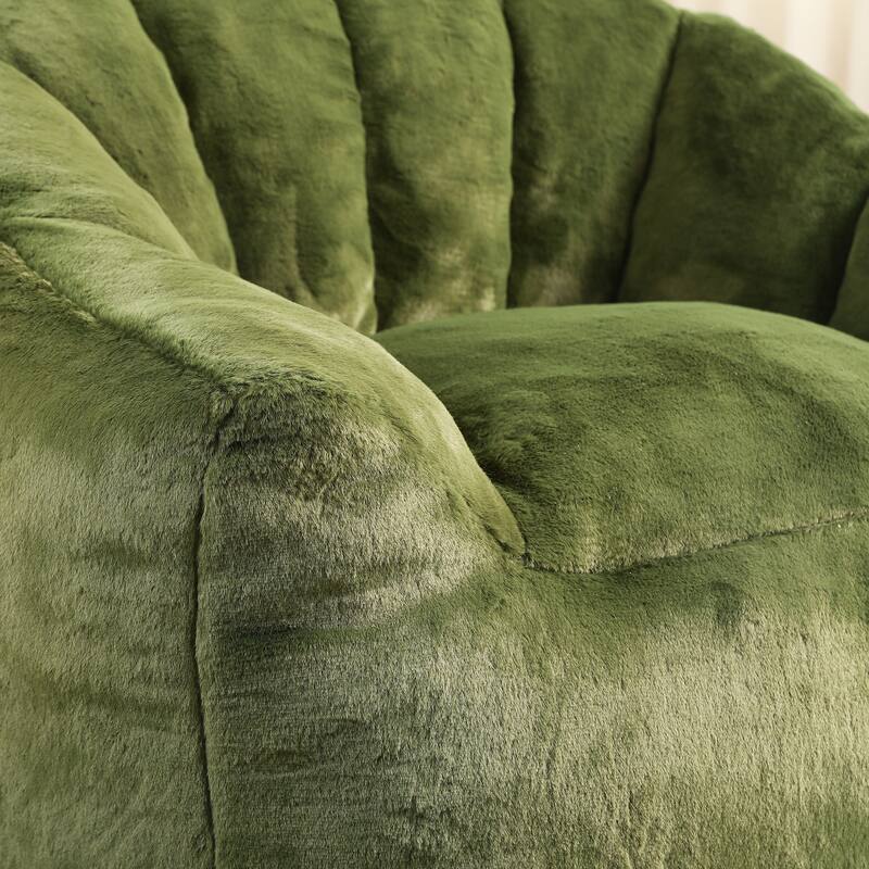 Oversized Memory Foam Bean Bag Chair Lazy Sofa with Armrests and Removable Cover for Living Room Bedroom