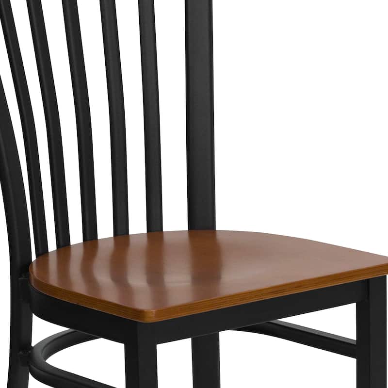 School House Back Metal Restaurant Chair - 17.25"W x 18.75"D x 34.75"H - 17.25"W x 18.75"D x 34.75"H