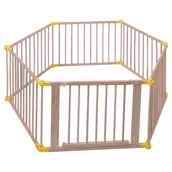 costway wooden playpen