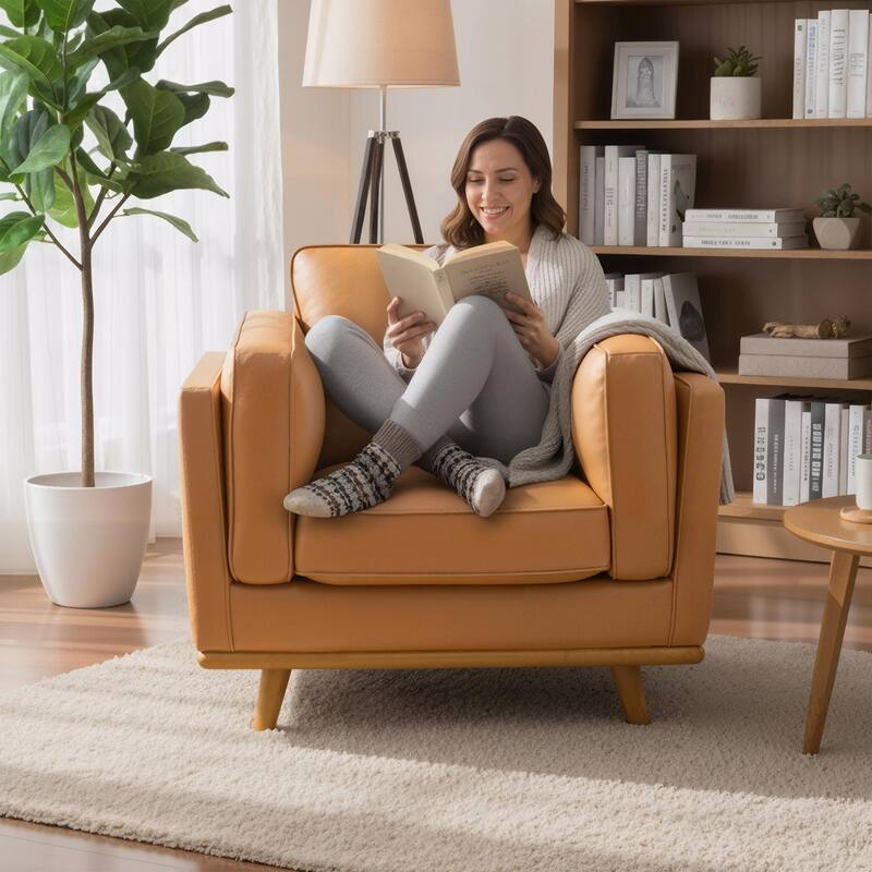 MCombo Napa Leather Couch, Leather Sofa