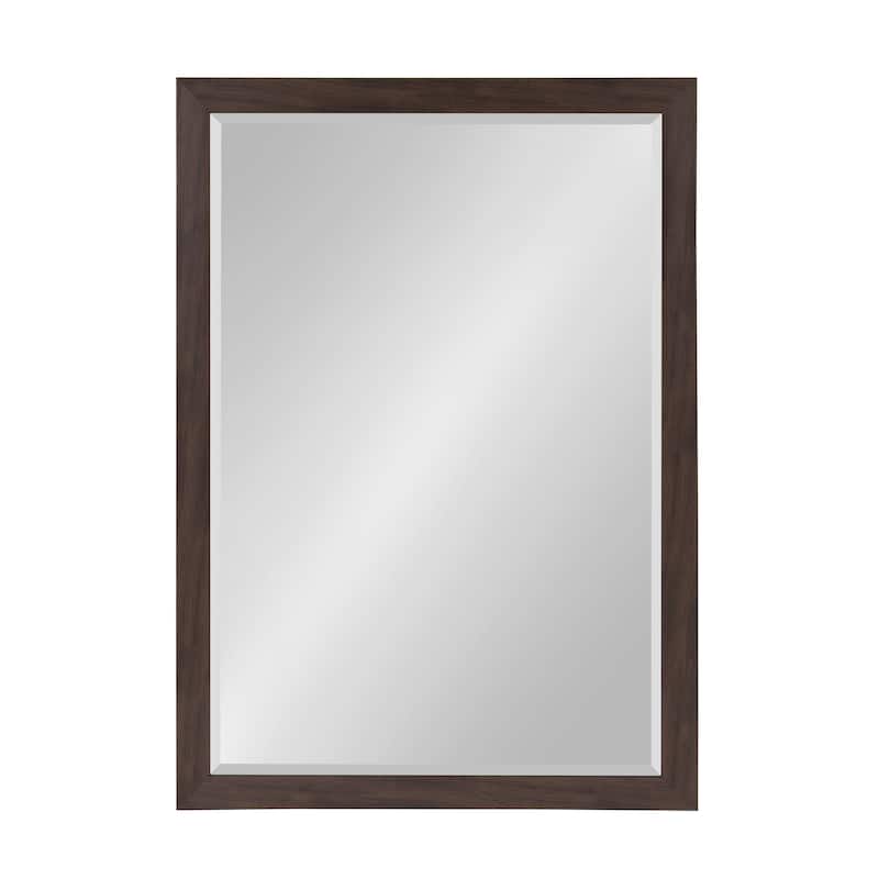 Beatrice Framed Decorative Rectangle Wall Mirror - 27x39 - Walnut Brown