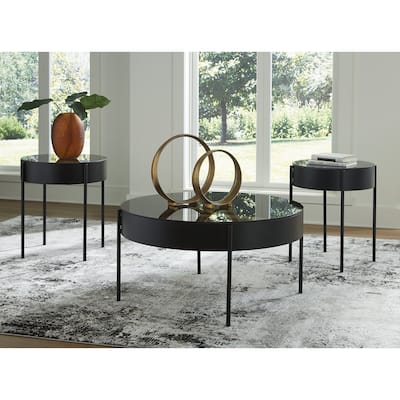Signature Design by Ashley Ardoline Black Occasional Table Set (Set of 3) - 36" W x 36" D x 18.25" H