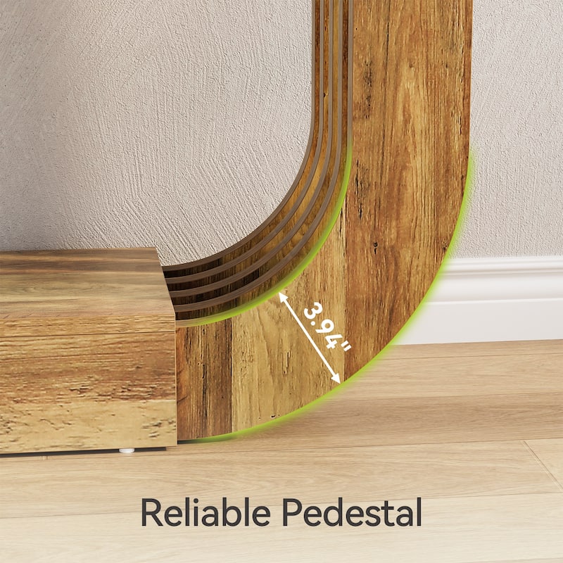 70.8’’ U-Shaped Console Table, Narrow Wooden Sofa Table