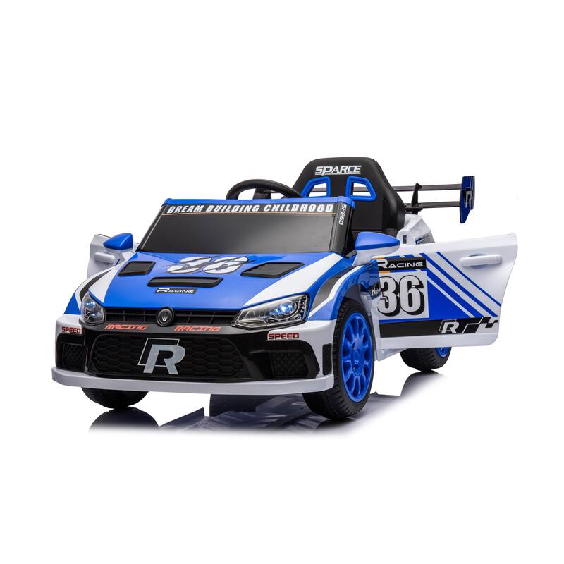 Remote Control Kids Ride On Car, 12V Battery Powered with Music, Lights, and Openable Doors