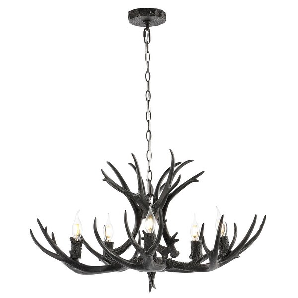 Apollo Adjustable Resin Antler 5 Light LED Chandelier by JONATHAN Y 30 On Sale Bed Bath Beyond 35645444