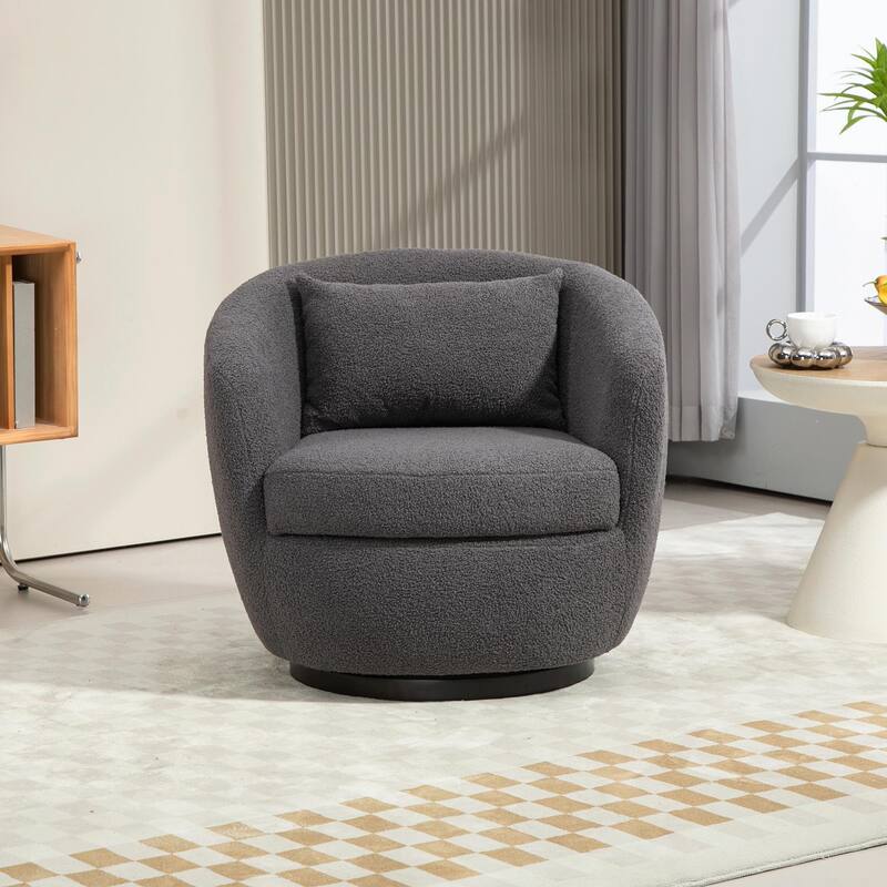 Modern Swivel Barrel Armchair with Storage