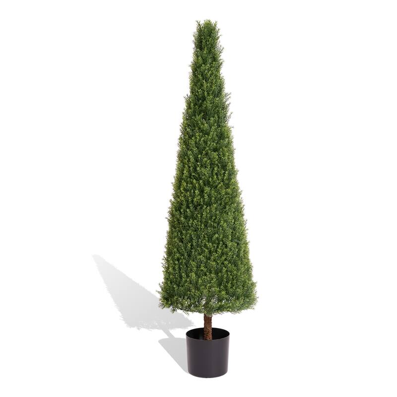 Tree Artificial Boxwood Topiary Tree Plant Potted Trees Decorations For Indoor Living Room Outdoor 150cm 1pcs/set - Green