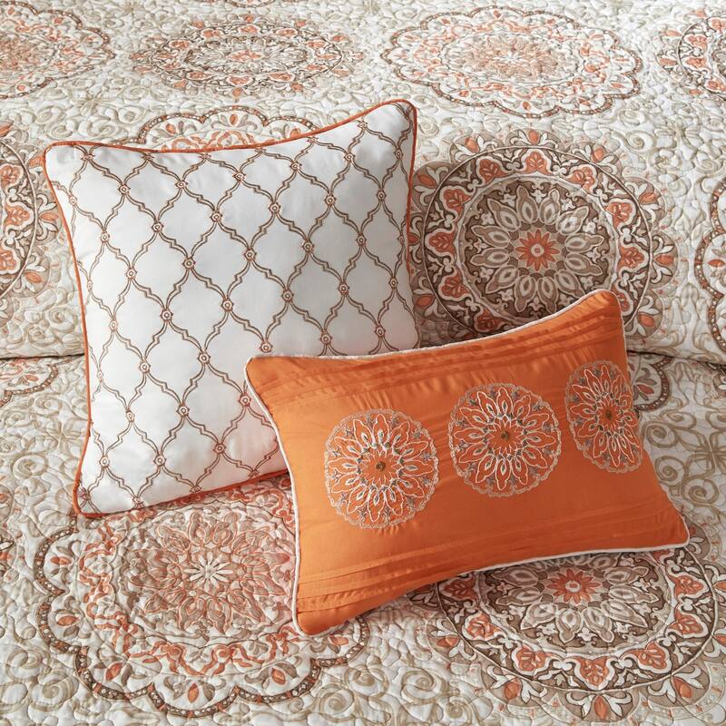 GDF Studio - Tangiers 6-Piece Reversible Quilt Set with Decorative Pillows