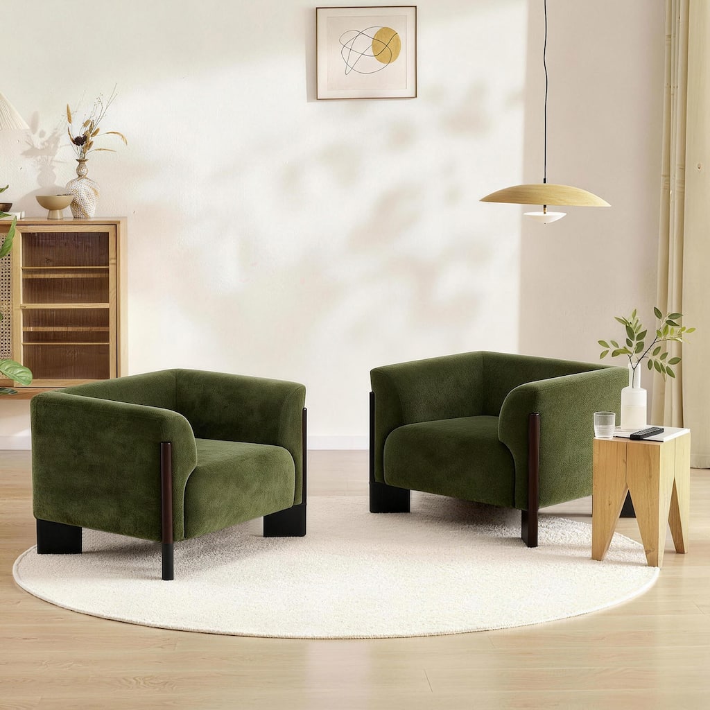 2 set Modern Upholstered Arm Club Chair