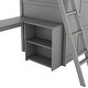 preview thumbnail 12 of 10, Twin Solid Pine Loft Bed with Desk, Shelves, Wardrobe, and Guardrails