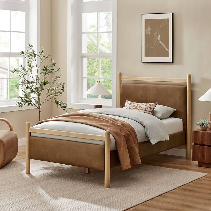 Ginny Platform Bed Frame - Light Oak Canyon - Twin