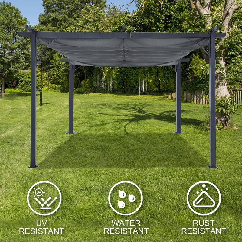 ABCCANOPY Outdoor Patio Pergola with Retractable Shade