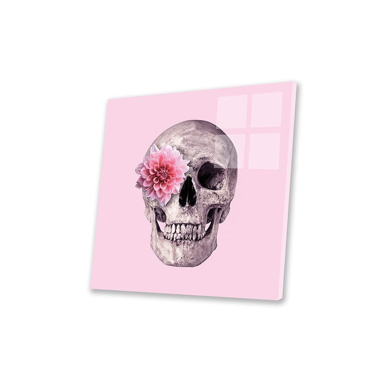 Pink Skull Print On Acrylic Glass by Paul Fuentes - Bed Bath & Beyond ...