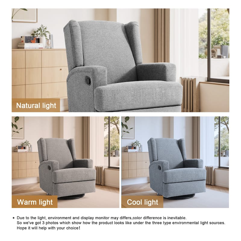 31'' W Manual Glider Swivel Glider Rocker Recliner Nursery Set of 2