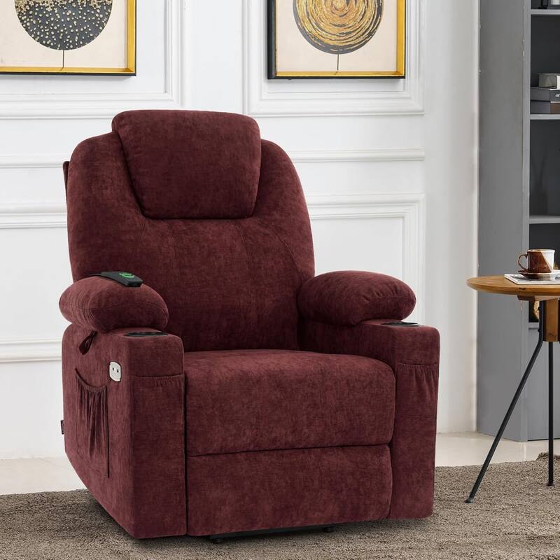 MCombo Electric Power Lift Recliner Chair Sofa with Massage and Heat, 3 Positions, USB Ports, Fabric 7040