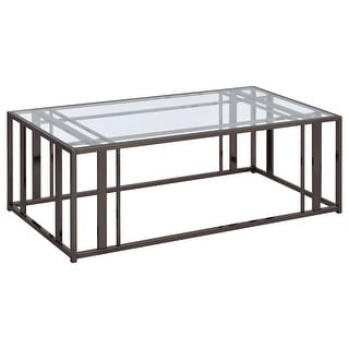 Adri Rectangular Glass Top Metal Frame Coffee Table
