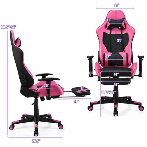 Costway Massage Gaming Chair Reclining Racing Office Computer Chair