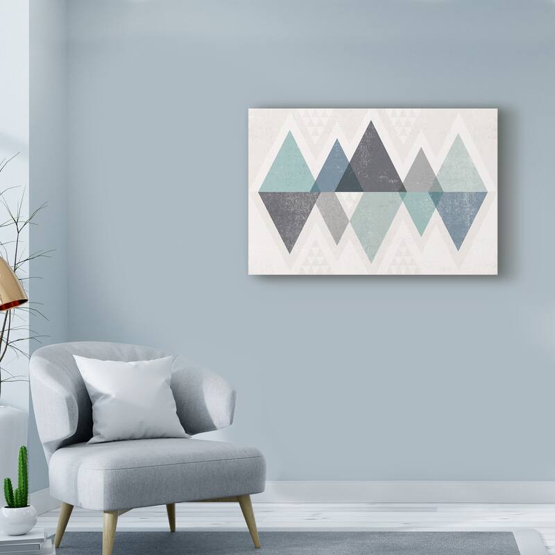 Michael Mullan 'Mod Triangles Ii Blue' Canvas Art