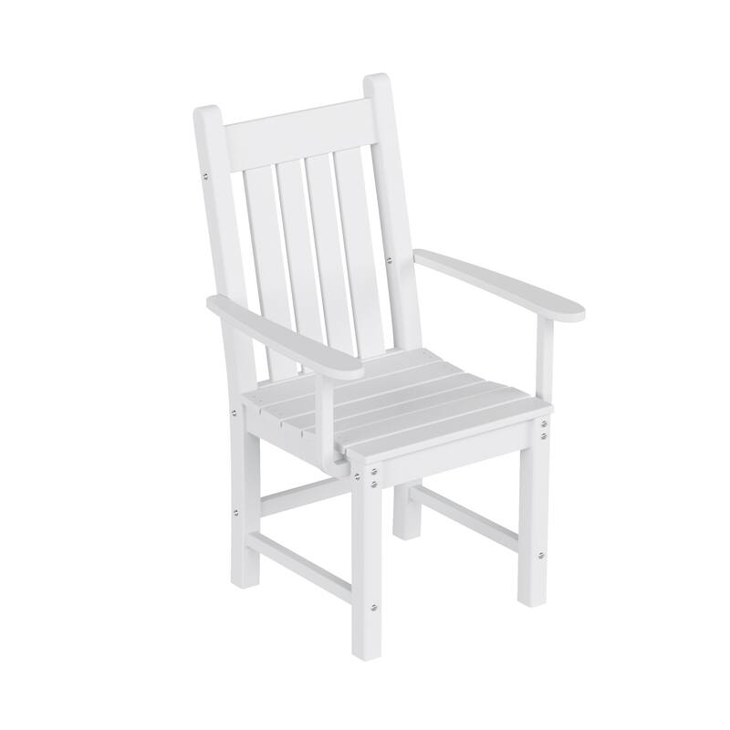 Laguna Hdpe All Weather Outdoor Patio Dining Chair With Arms - White