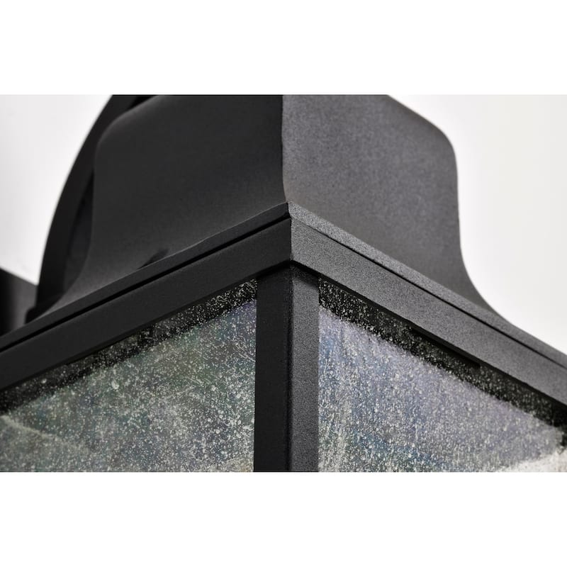 Lawrence 1 Light Medium Wall Lantern Matte Black with Clear Seeded Glass