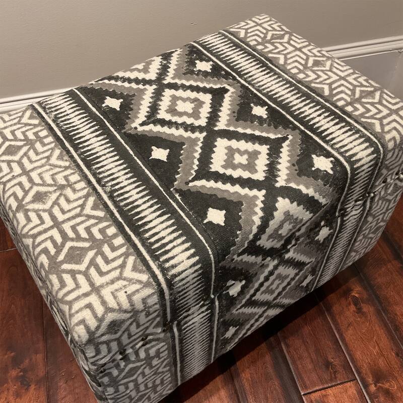HERAT ORIENTAL Handmade Cloth Upholstered Wooden Storage Stool