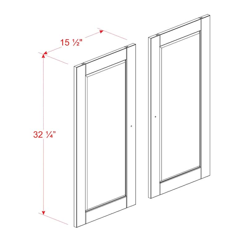 Palace Imports 100% Solid Wood Modular Kitchen Pantry Double Door Kit - Set of 2
