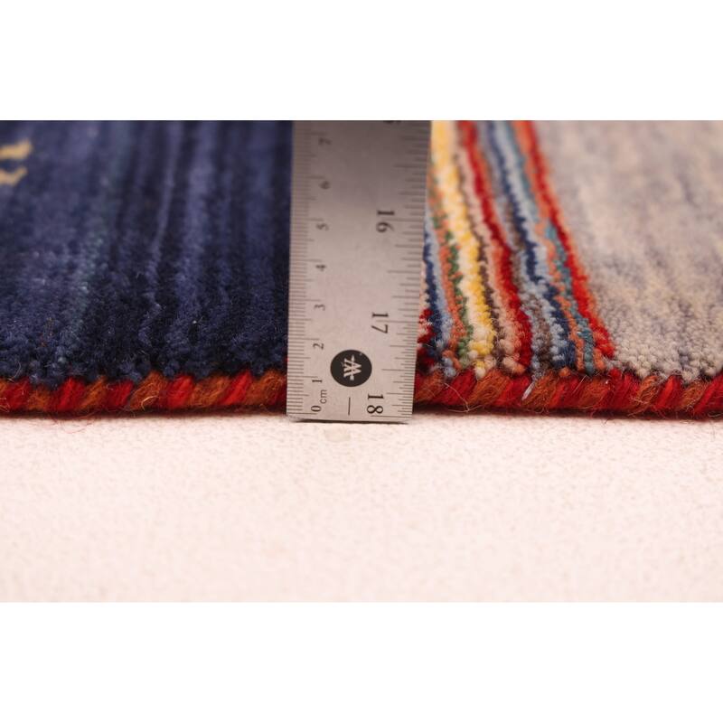 ECARPETGALLERY Hand Loomed Kashkuli Gabbeh Red Wool Rug - 6'5 x 9'8